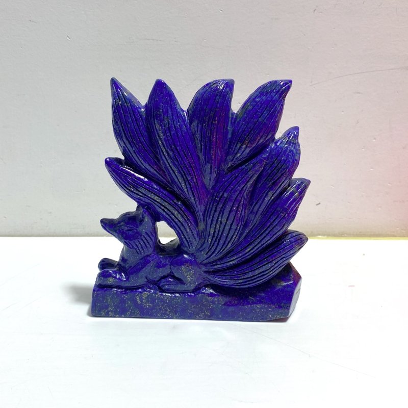 4 Pieces Lapis Lazuli Nine - tailed Fox Carving - Wholesale Crystals