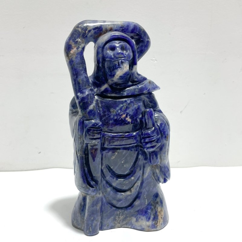 4 Pieces Large Sodalite Grim Reaper Sickle Carving - Wholesale Crystals