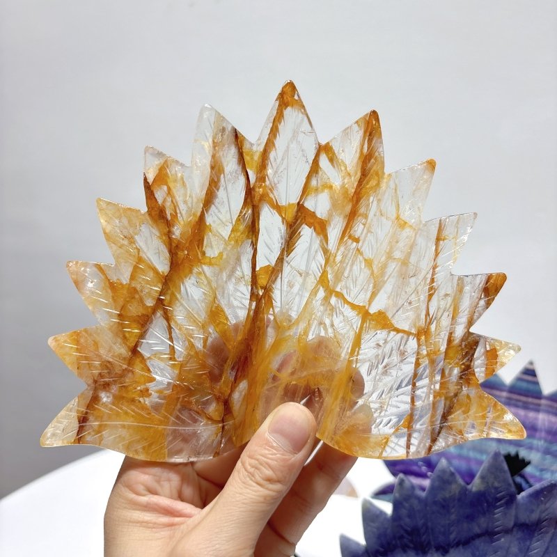 4 Pieces Peacock Shape Stone Carving With Stand Fluorite Amethyst Mixed Agate - Wholesale Crystals