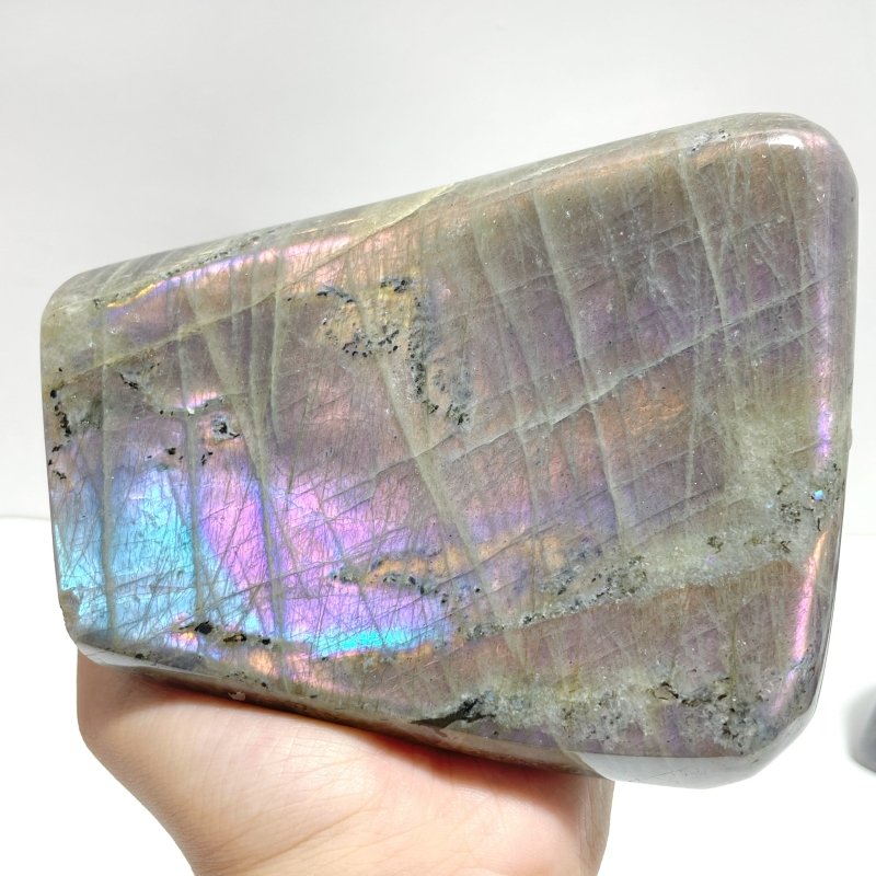 4 Pieces Purple Labradorite High Quality Polished Large Free Form - Wholesale Crystals
