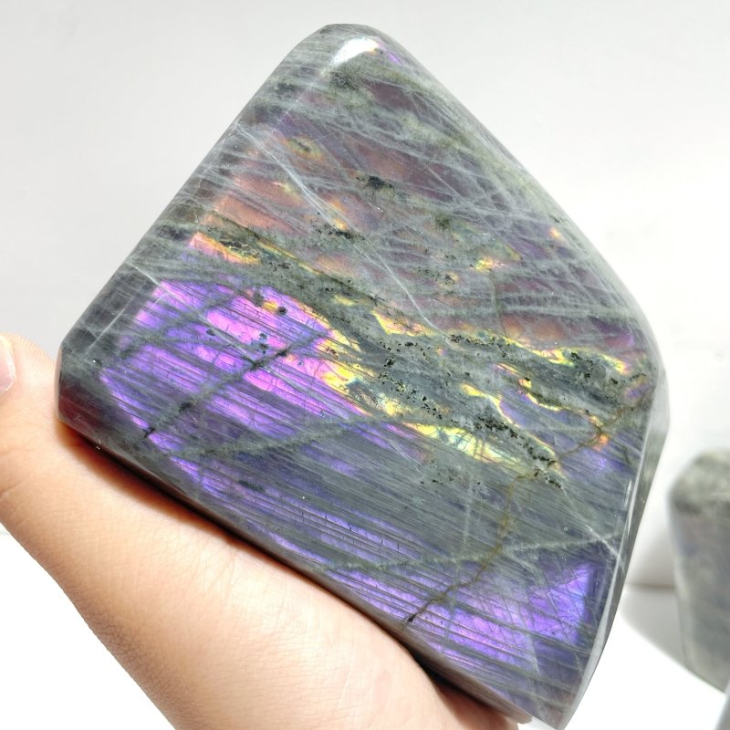 4 Pieces Purple Labradorite High Quality Polished Large Free Form - Wholesale Crystals