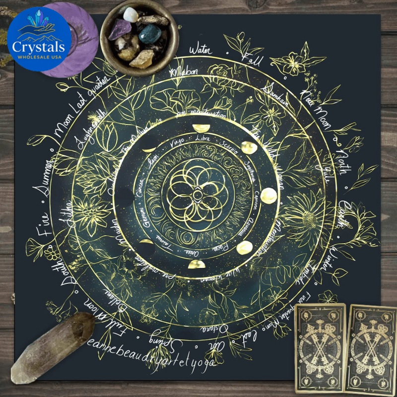 4 Zodiac Altar(1 - 1) Tarot Tablecloth - Wholesale Crystals