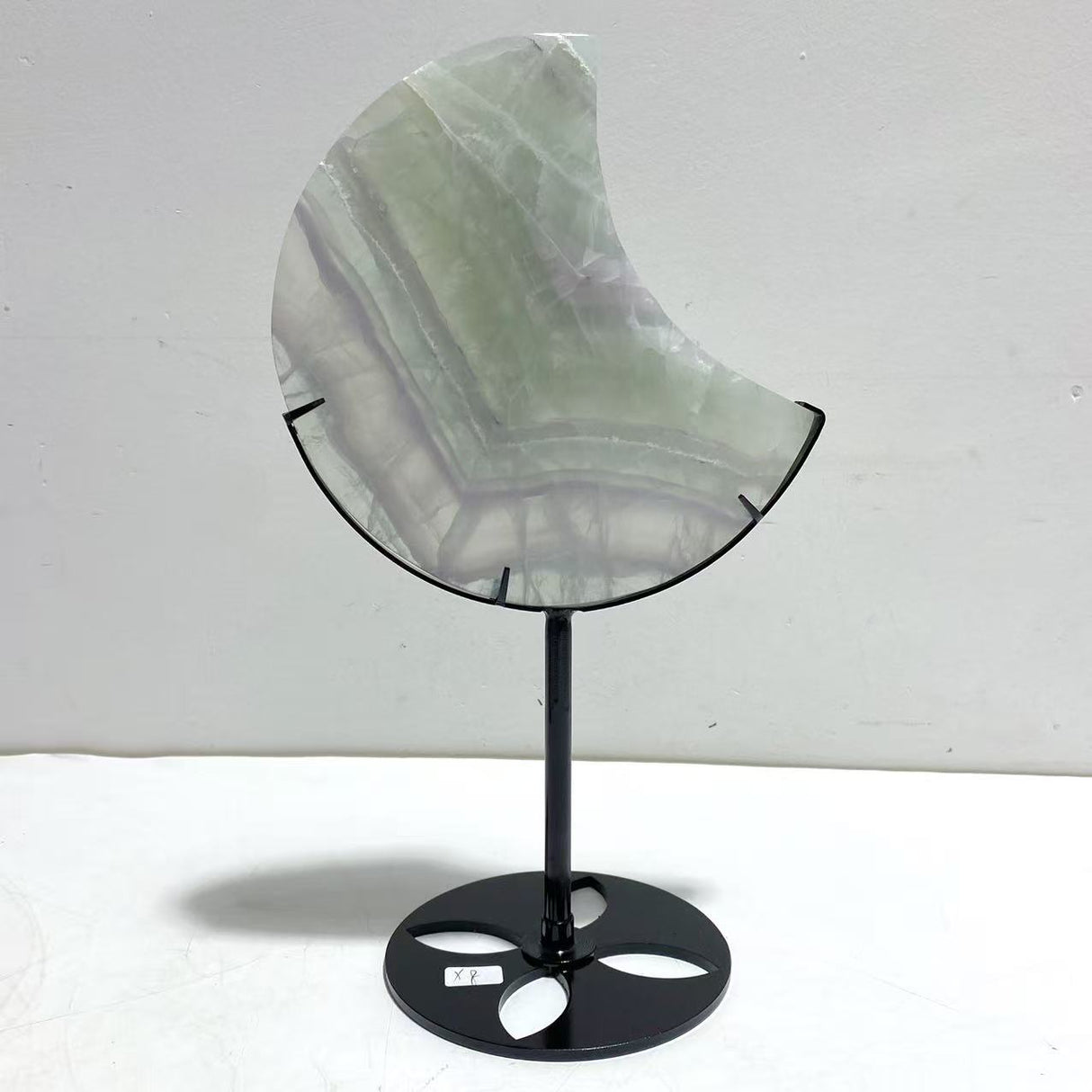 4 Pieces Fluorite Moon Carving With Stand
