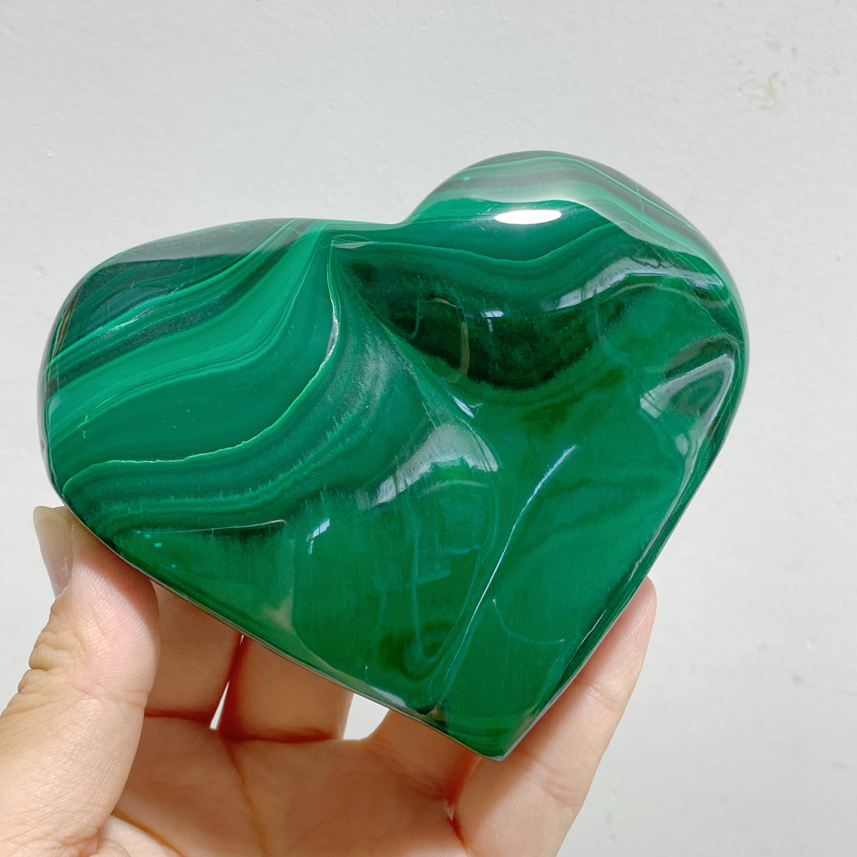 5 Pieces Large Malachite Heart Raw Bottom