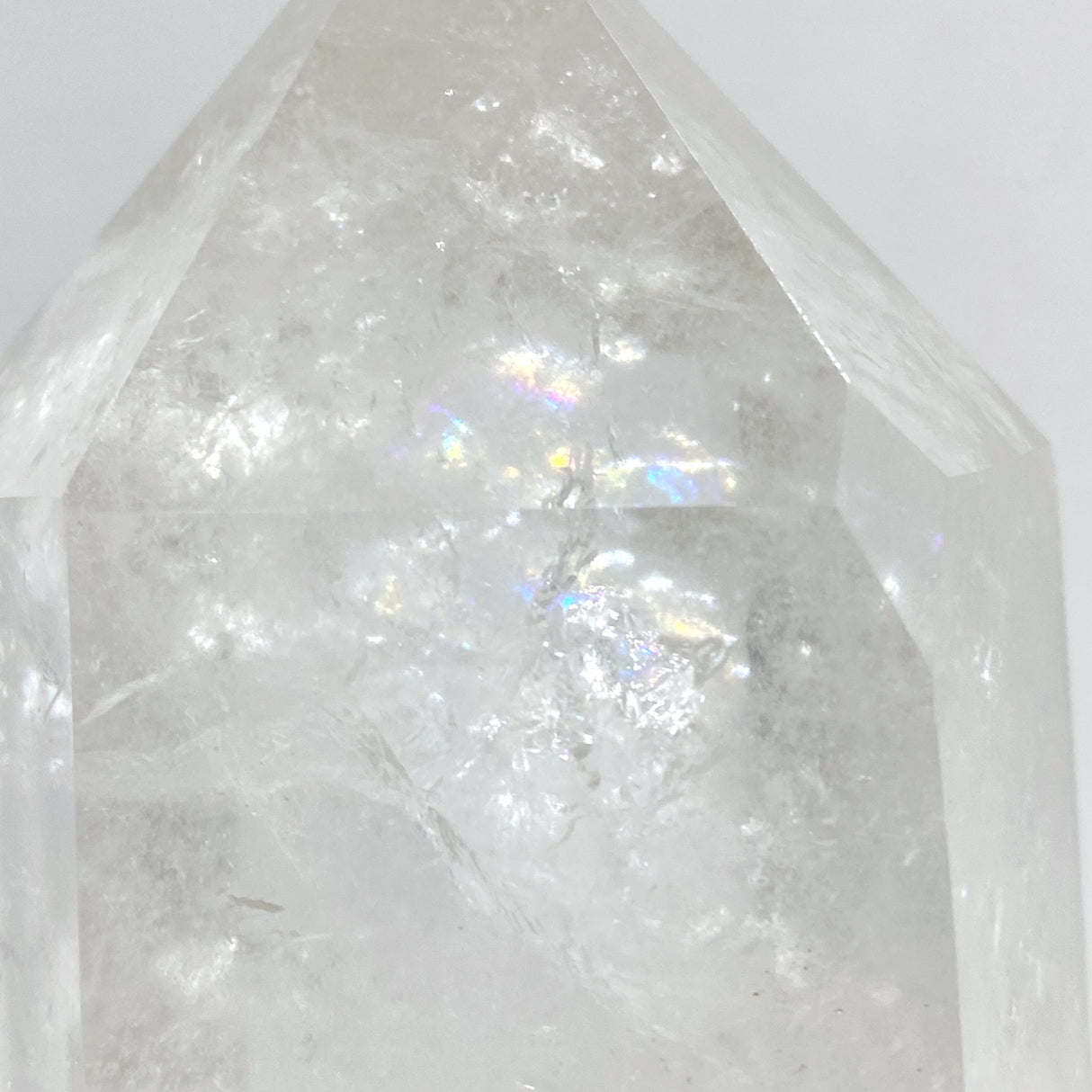 Large Clear Quartz Point Raw Bottom With Stand
