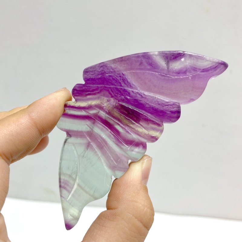 5 Pairs Rainbow Fluorite Symmetry Small Butterfly Wing With Stand - Wholesale Crystals