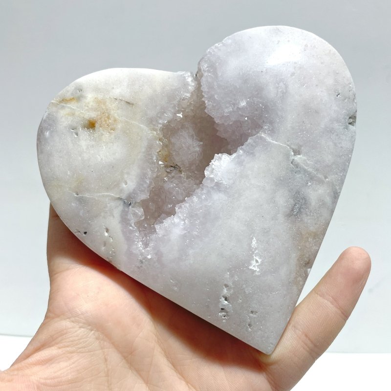 5 Pieces Large Geode Agate Heart - Wholesale Crystals