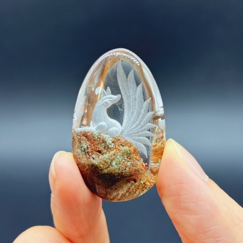 5 Pieces Nine - tailed Fox Garden Quartz Inner Scene Carving - Wholesale Crystals