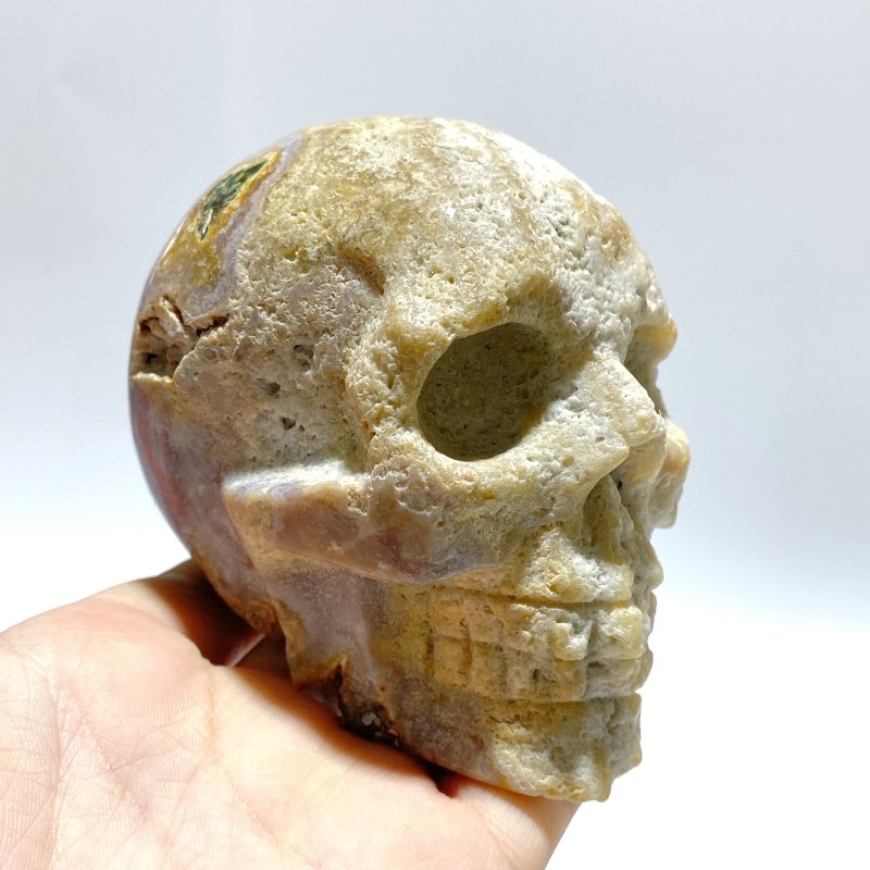 5 Pieces Sakura Agate Skull Carving Clearance - Wholesale Crystals
