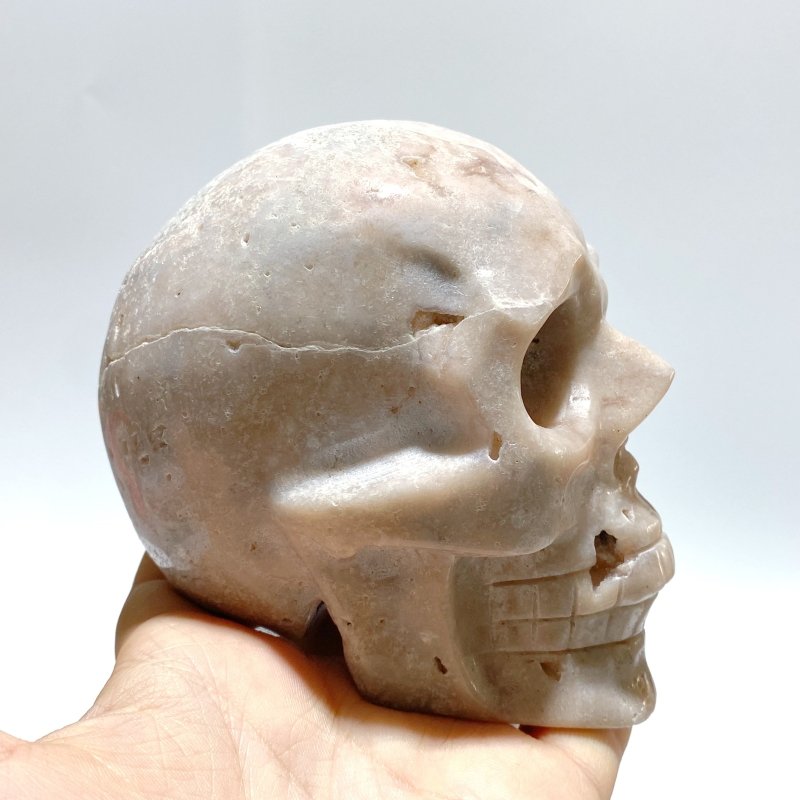 5 Pieces Sakura Agate Skull Carving Clearance - Wholesale Crystals