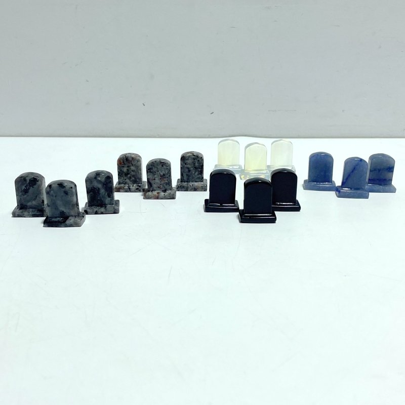 5 Types Tombstone Carving Wholesale Obsidian Blue Aventurine Yooperlite - Wholesale Crystals