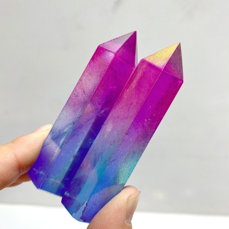 52 Pieces Aura Clear Quartz Point - Wholesale Crystals