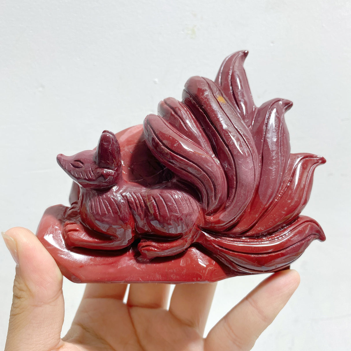 2 Pieces Mookaite Nine-tailed Fox Carving #2