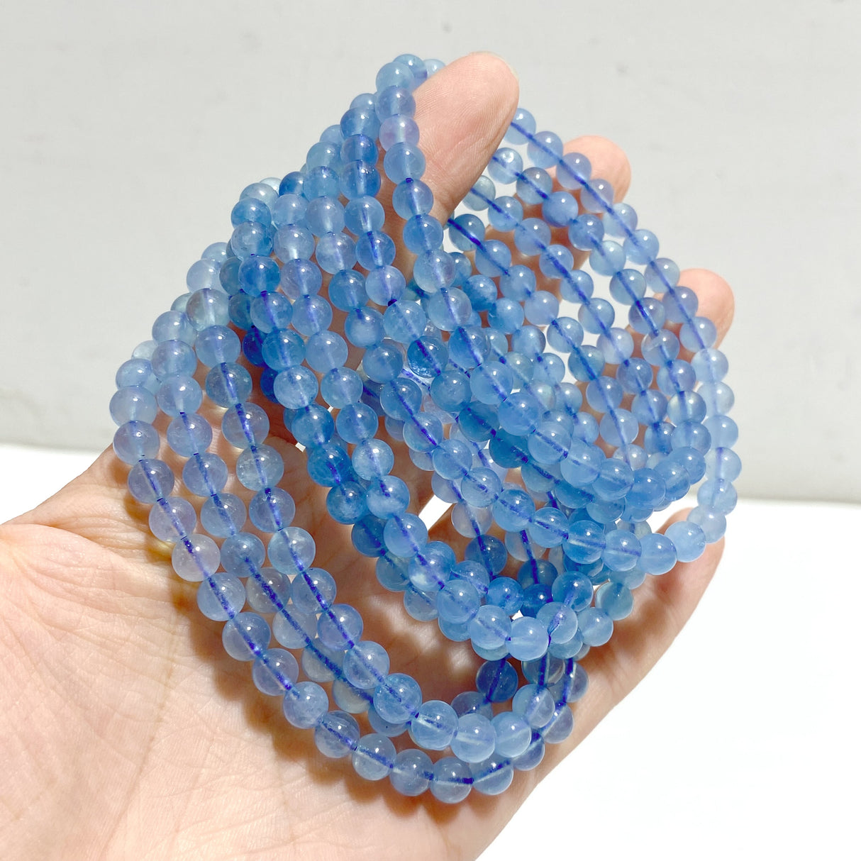 3 Pieces Aquamarine 3-Loop Bracelet For DIY