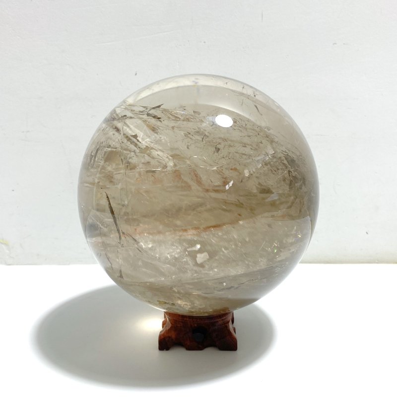 5.3Inch Large Clear Quartz With Big Rainbow Sphere - Wholesale Crystals