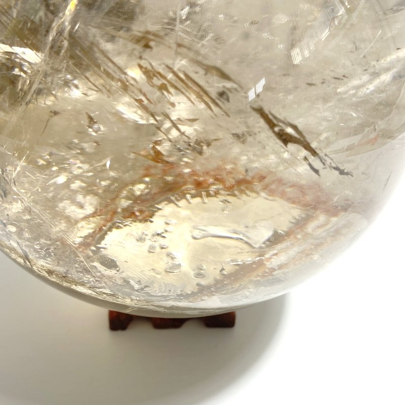 5.3Inch Large Clear Quartz With Big Rainbow Sphere - Wholesale Crystals