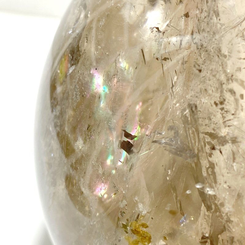 5.3Inch Large Clear Quartz With Big Rainbow Sphere - Wholesale Crystals