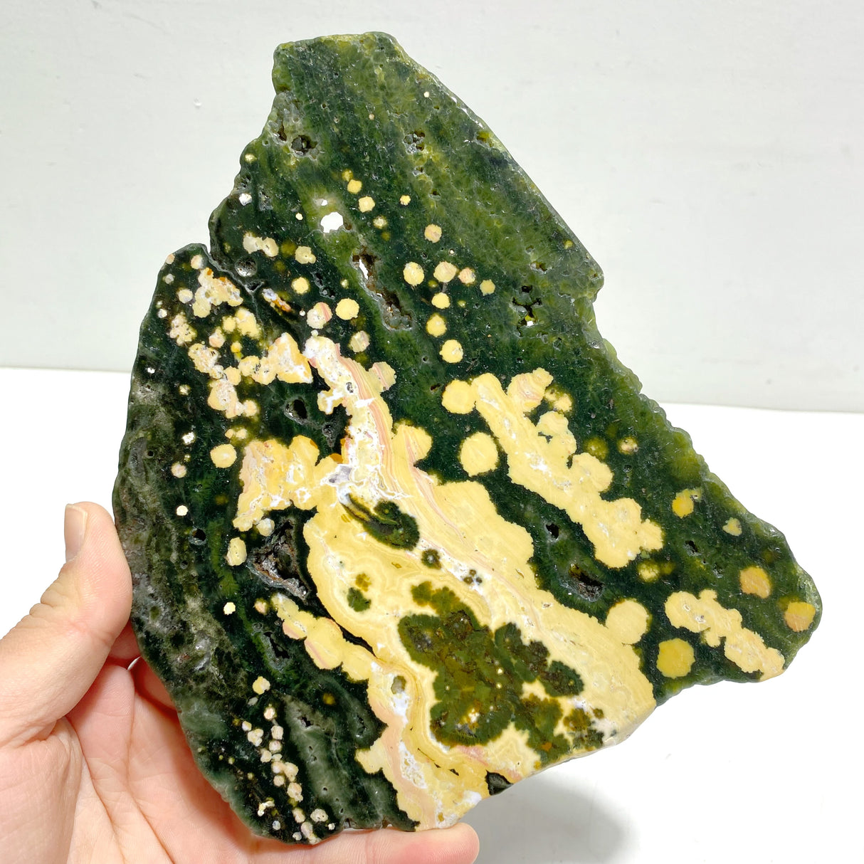 Unique 8th Vein Ocean Jasper Slab With Stand #7