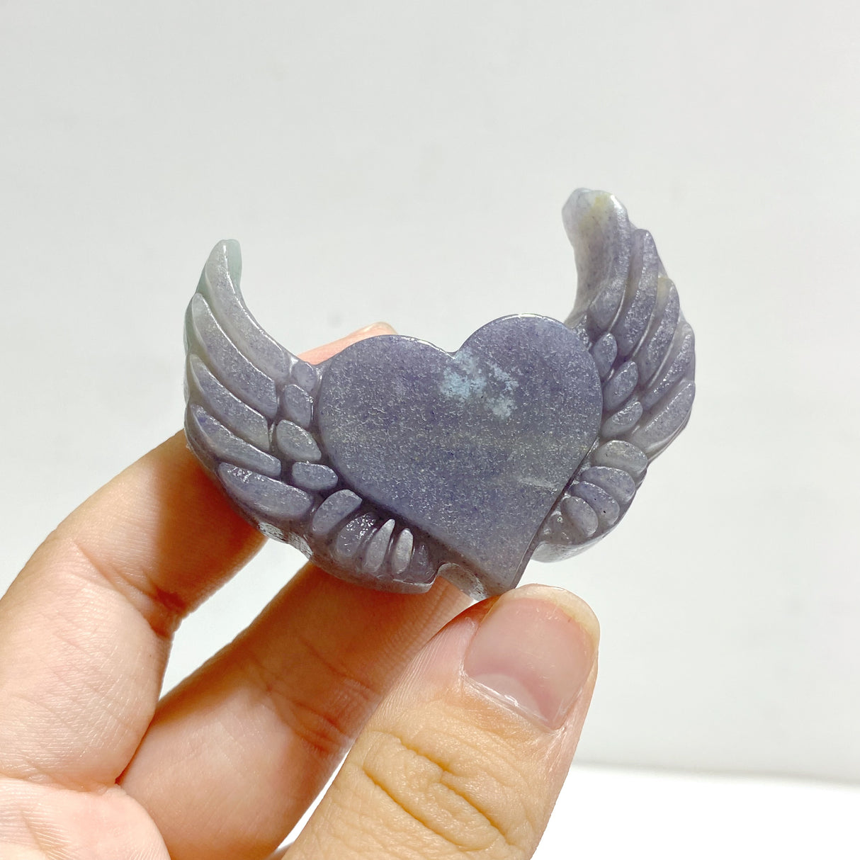 9 Pieces Trolleite Stone Heart Wing Carving Closeout
