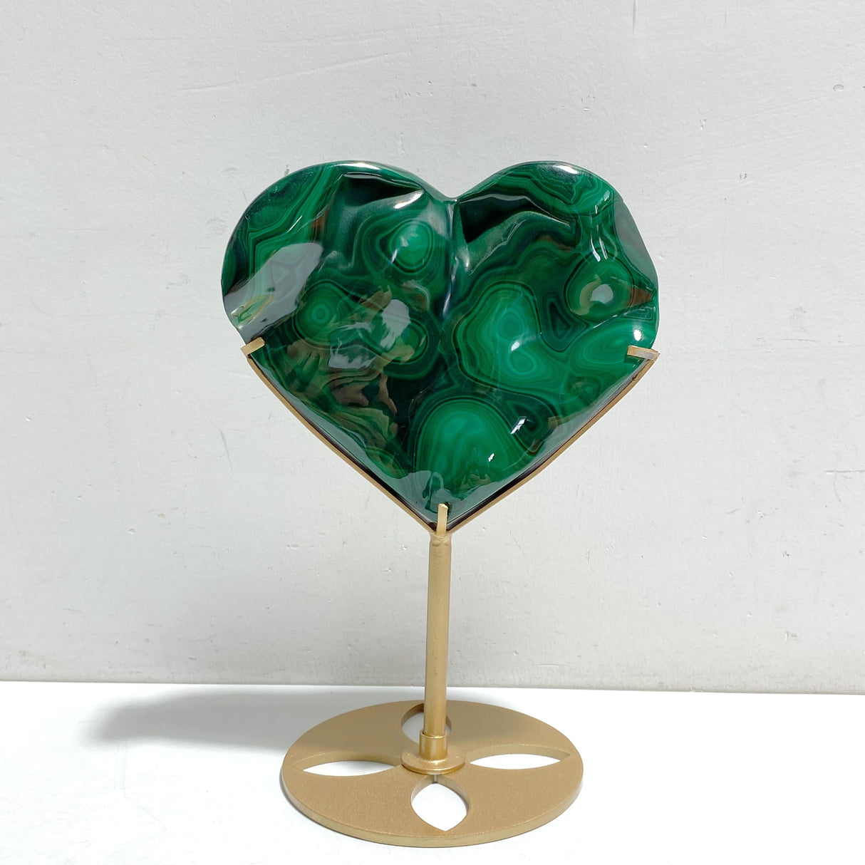 Unique Malachite Heart With Stand