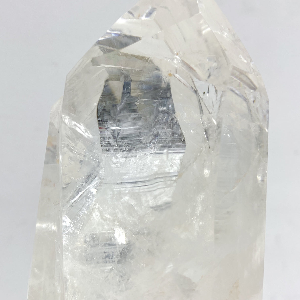 Large Clear Quartz Double Point Raw Bottom With Stand