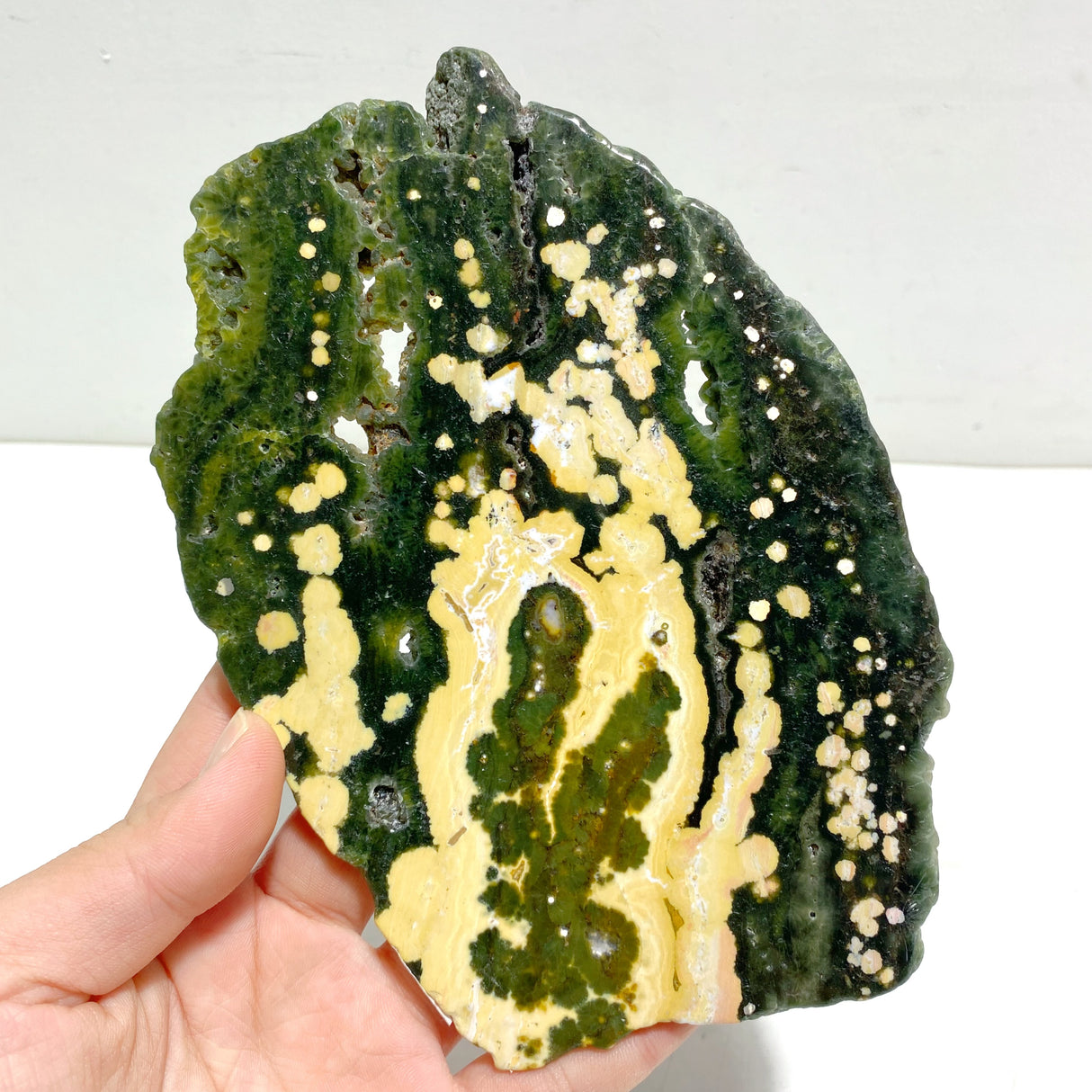 Unique 8th Vein Ocean Jasper Slab With Stand #2