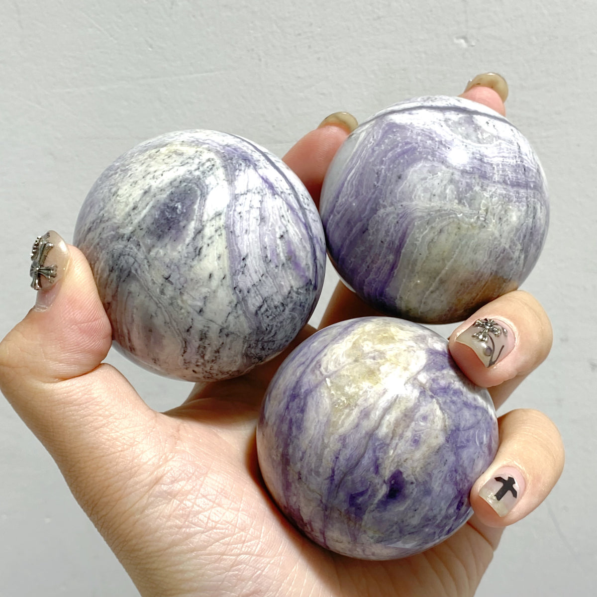 27 Pieces Purple Stripe Jasper Spheres