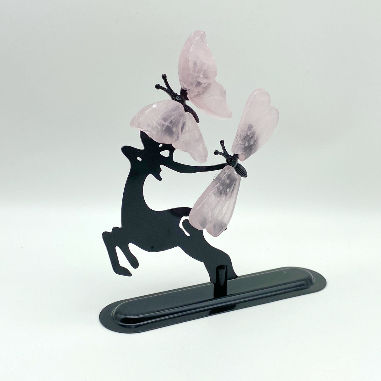 Mixed Materials Butterfly Wing Carving With Deer Stand Wholesale
