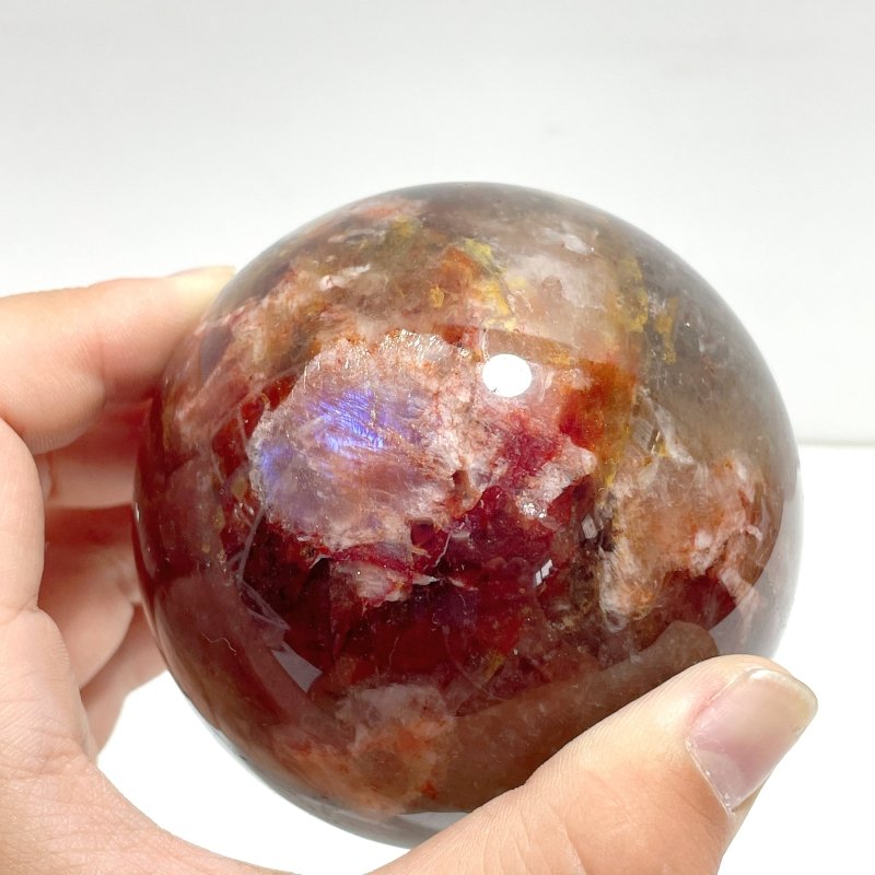 6 Pieces Blue Moonstone Mixed Fire Quartz Spheres - Wholesale Crystals