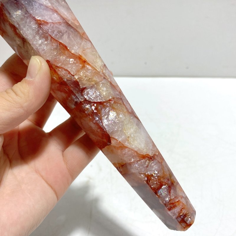 6 Pieces Fire Quartz Magic Scepter Wand With Stand - Wholesale Crystals