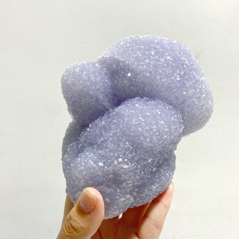 6 Pieces Geode Blue Chalcedony Druzy - Wholesale Crystals