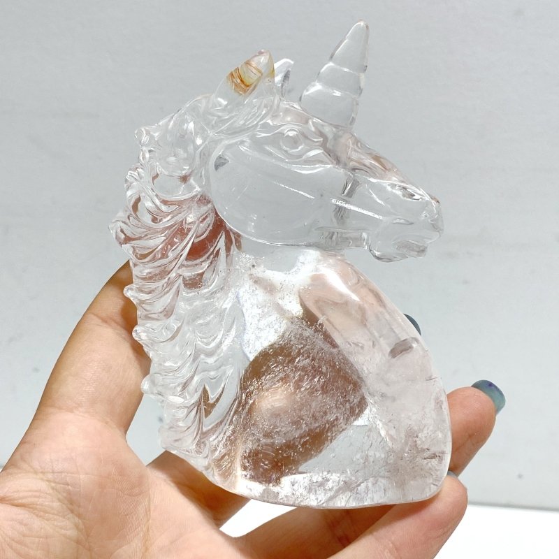6 Pieces High Quality Clear Quartz Unicorn Carving - Wholesale Crystals