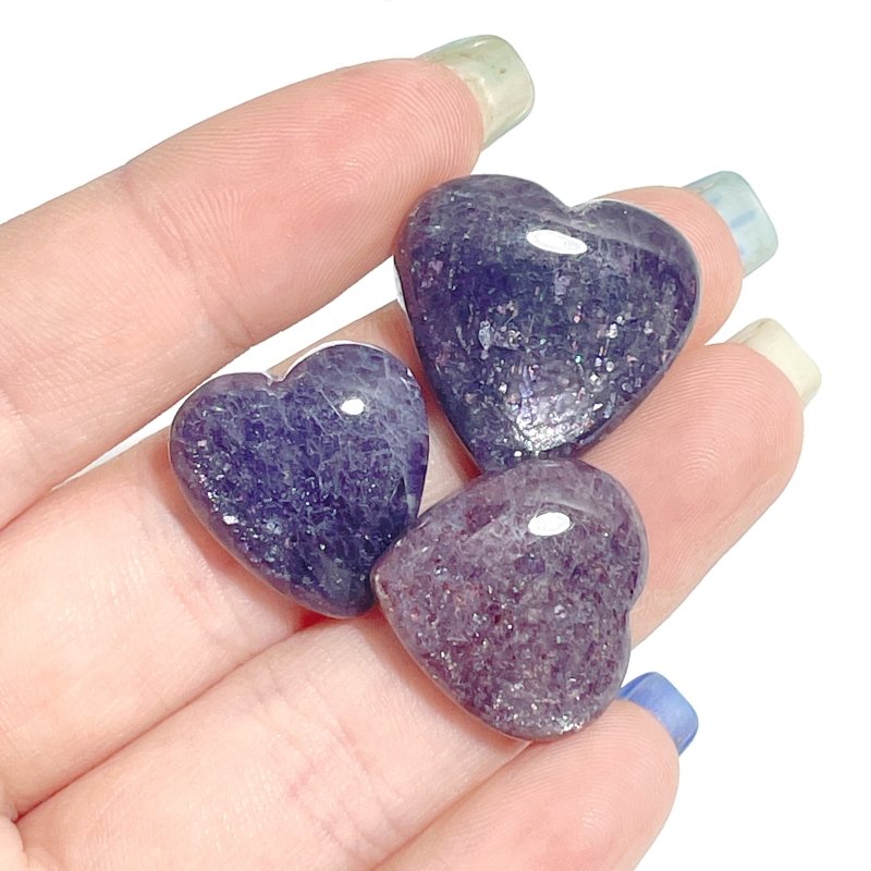 6 Pieces High Quality Cordierite Mixed Lepidocrocite Heart - Wholesale Crystals