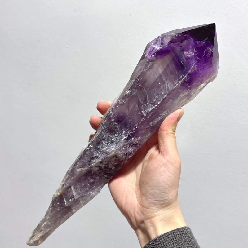 6 Pieces Large Beautiful Polished Amethyst Scepter Single Point 23 - 33cm - Wholesale Crystals