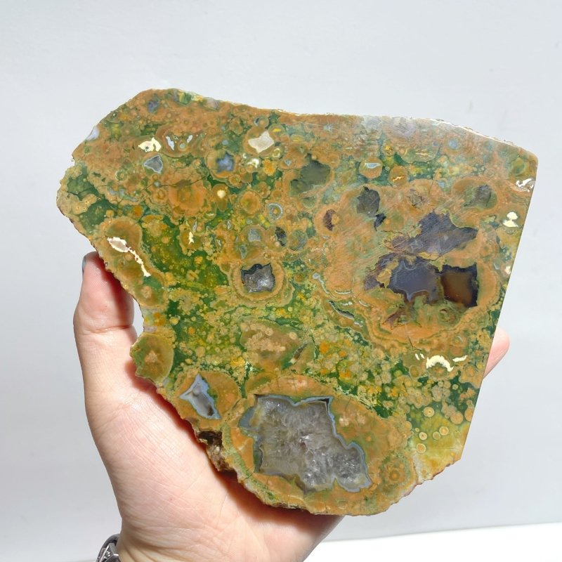 6 Pieces Peacock Eye Rain Forest Jasper Slab - Wholesale Crystals