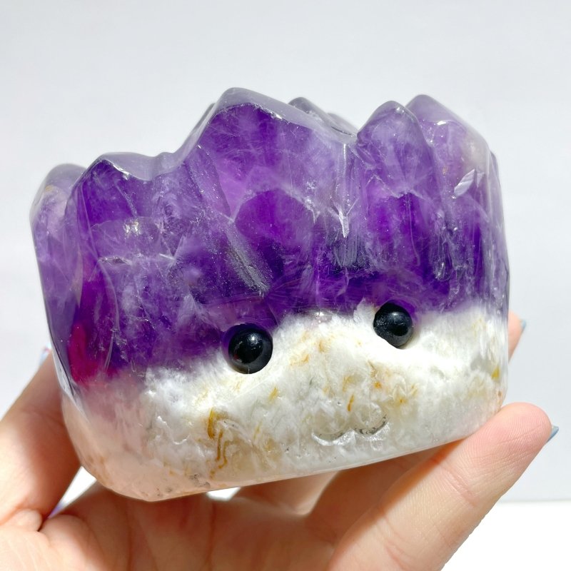 6 Pieces Polished Amethyst Teeth Cluster Groot Carving - Wholesale Crystals