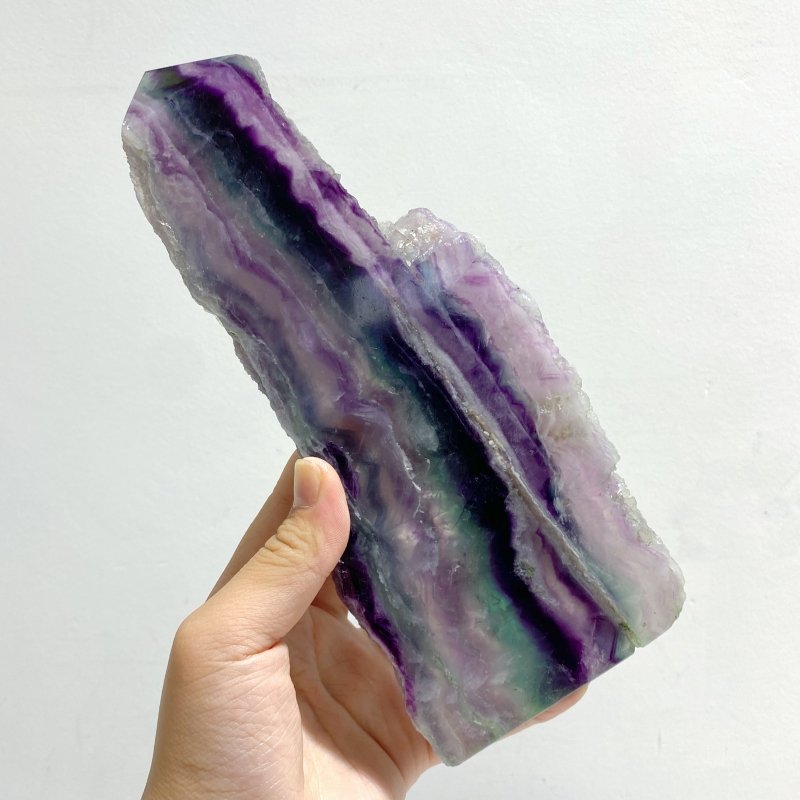 6 Pieces Rainbow Fluorite Raw Side Tower - Wholesale Crystals
