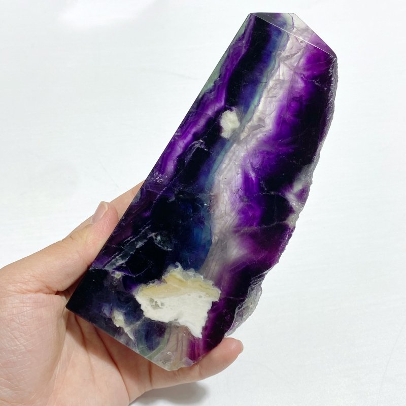 6 Pieces Rainbow Fluorite Raw Side Tower - Wholesale Crystals