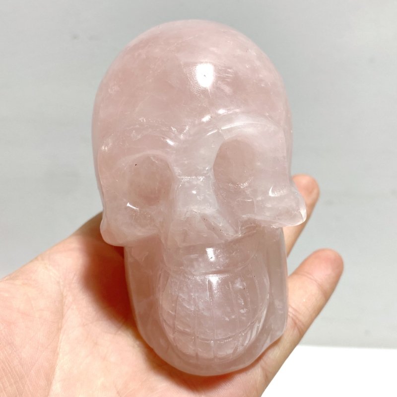 6 Pieces Rose Quartz Skull Carving - Wholesale Crystals