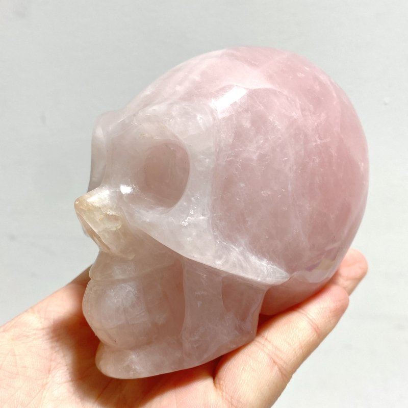 6 Pieces Rose Quartz Skull Carving - Wholesale Crystals