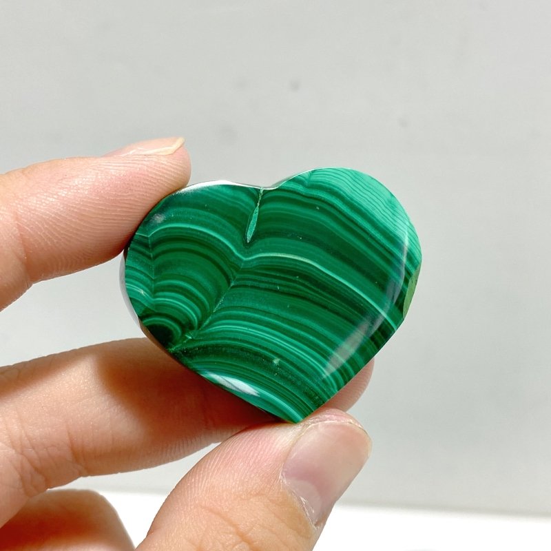 61 Pieces Malachite Heart -Wholesale Crystals