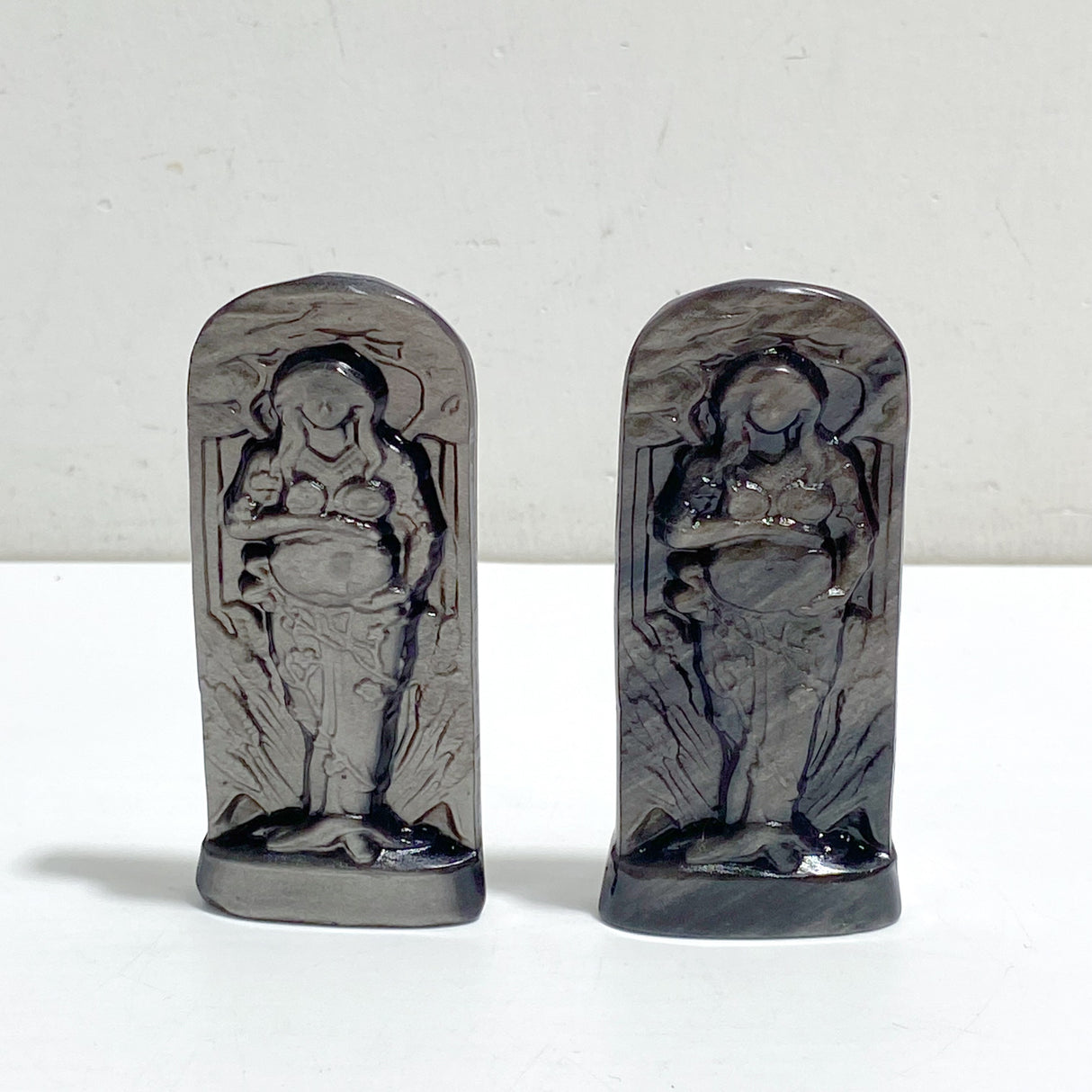 Silver Sheen Obsidian Pregnant Woman Carving Wholesale
