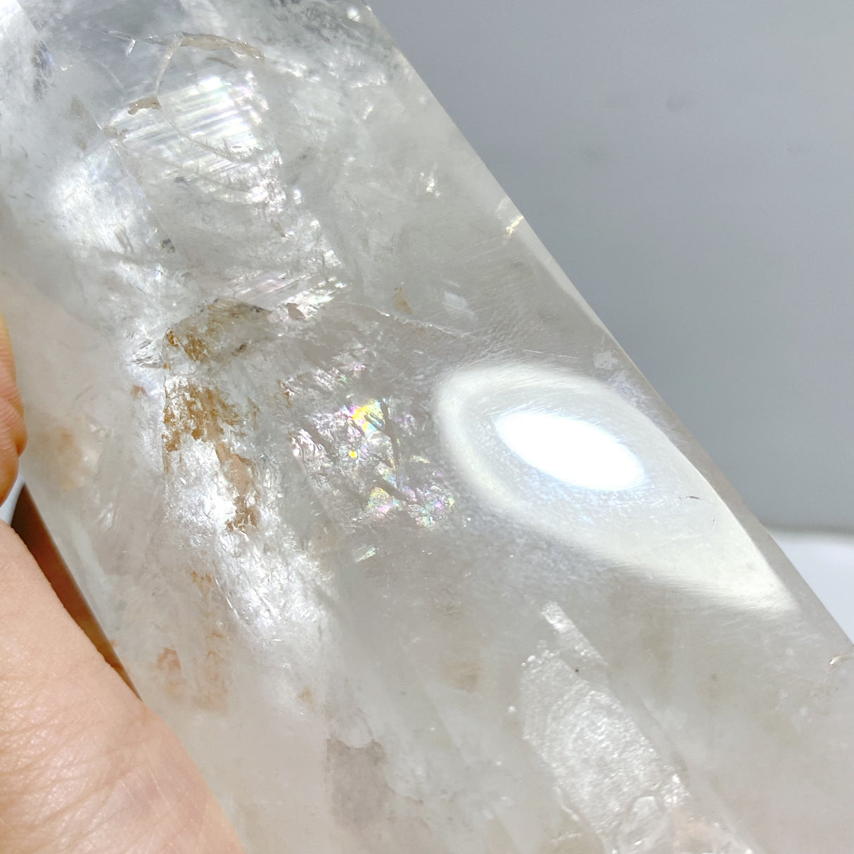 Large Clear Quartz Double Point Raw Bottom With Stand