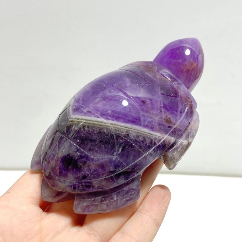 7 Pieces Chevron Amethyst Sea Turtles Carving - Wholesale Crystals