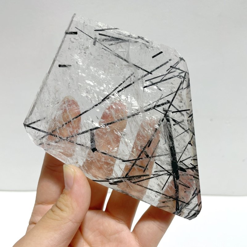 7 Pieces Large Black Tourmaline Free Form Slabs - Wholesale Crystals