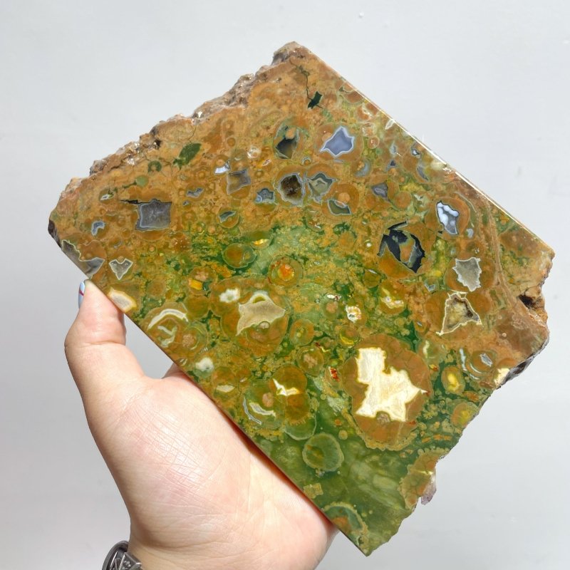 7 Pieces Peacock Eye Rain Forest Jasper Slab - Wholesale Crystals