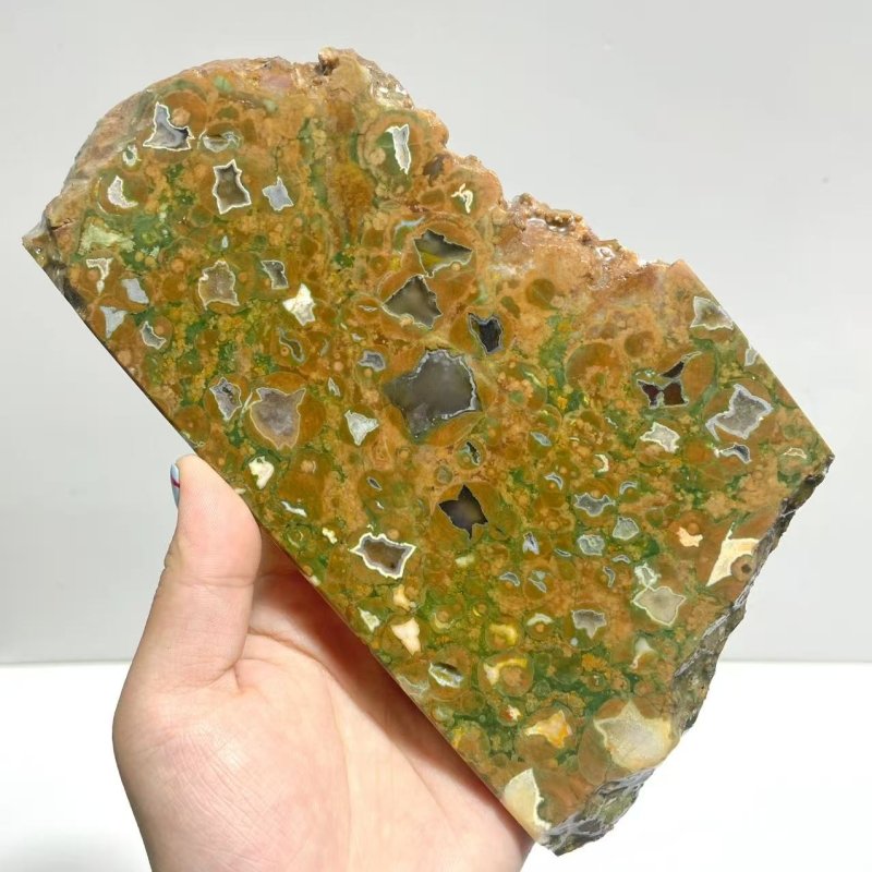 7 Pieces Peacock Eye Rain Forest Jasper Slab - Wholesale Crystals