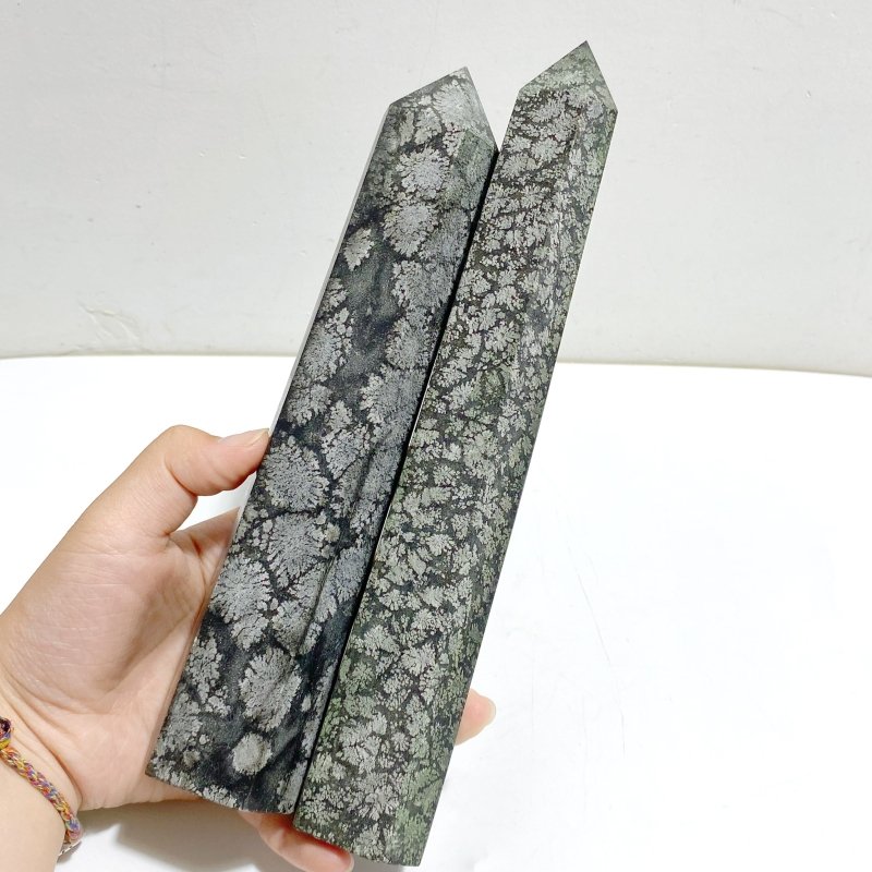 7 Pieces Tall Snowflake Stone Point -Wholesale Crystals