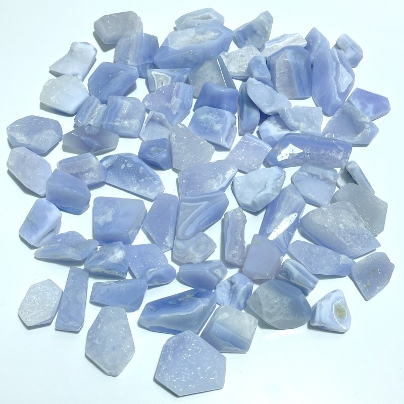 70 Pieces Blue Chalcedony Geode Free Form - Wholesale Crystals