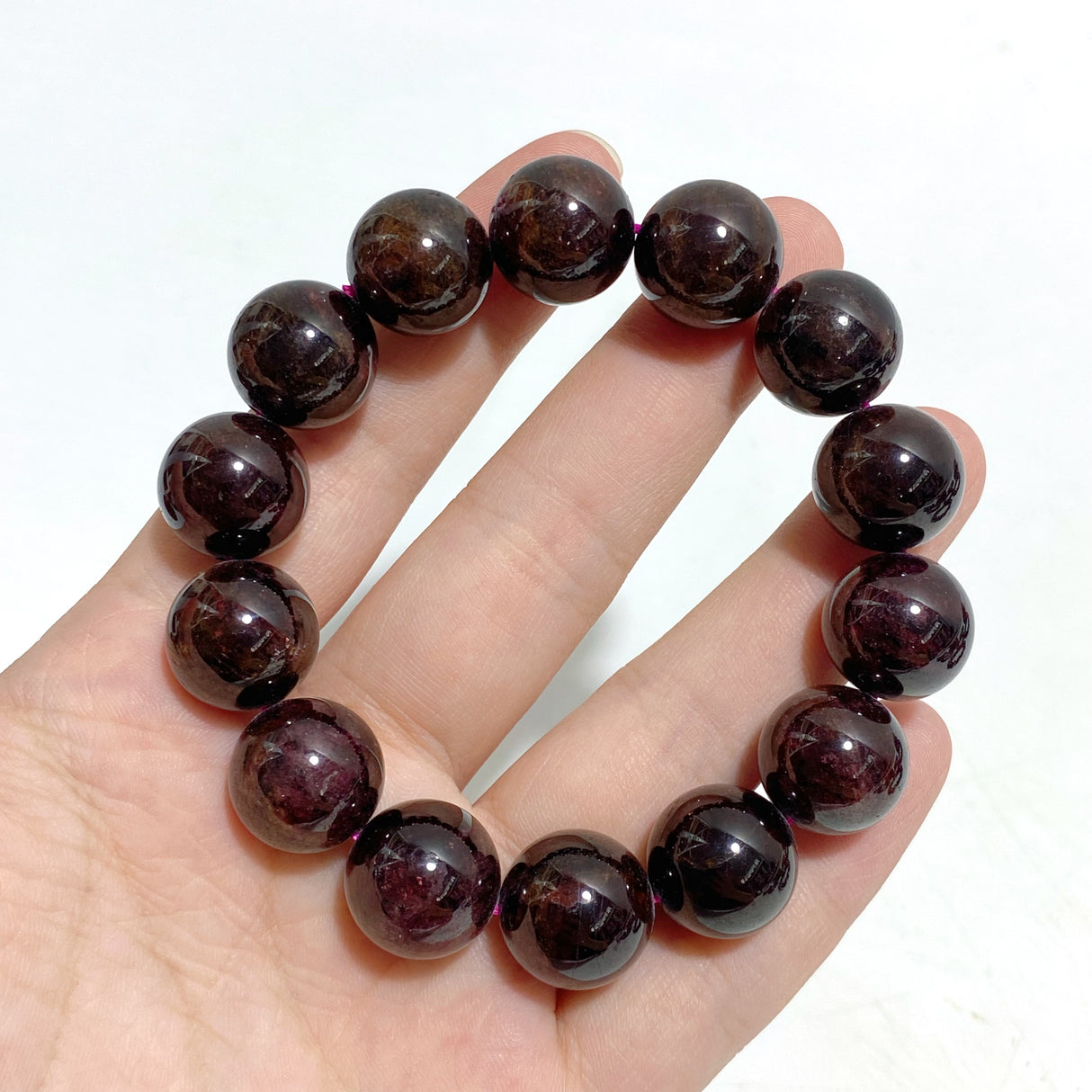 18 Pieces 14mm Garnet Bracelets